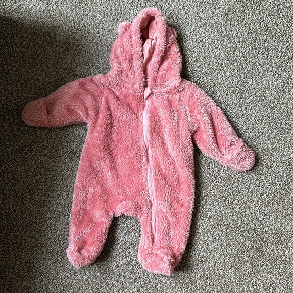 Baby girl hooded fleece jumpsuits - Picture 2 of 6